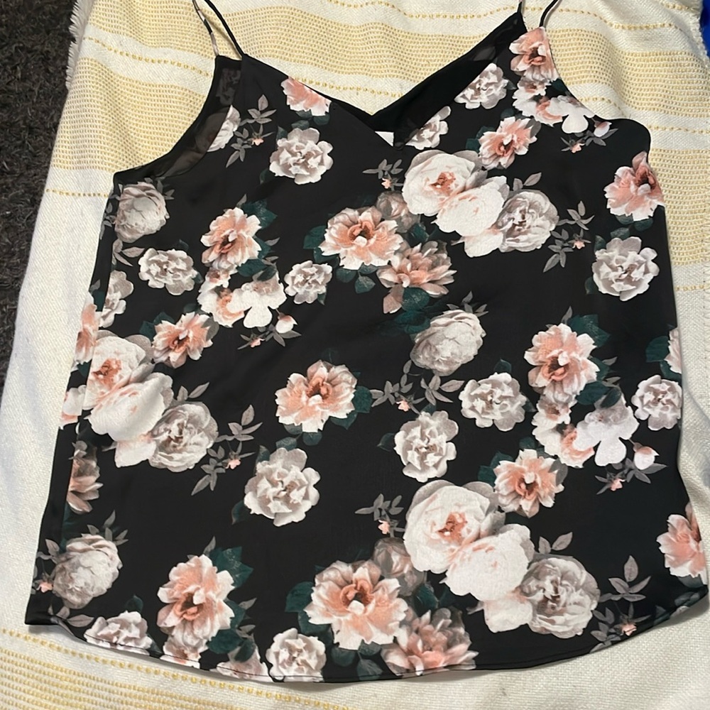 Calvin Klein rose printed floral tank top cami Medium